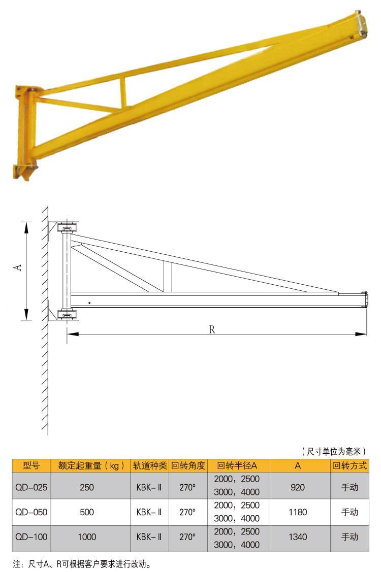 墙壁式悬臂吊结构